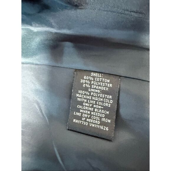 Mossimo Women's Denim Effect 1 Button Cotton Blend Blazer Sz 6 Graphite Blue - Picture 6 of 9